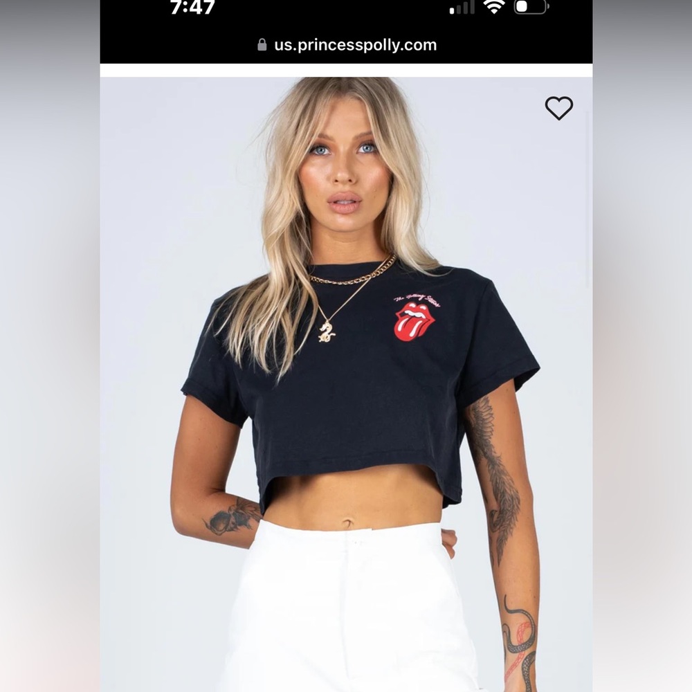 Rolling Stones cropped t shirt - medium- brand new with tags